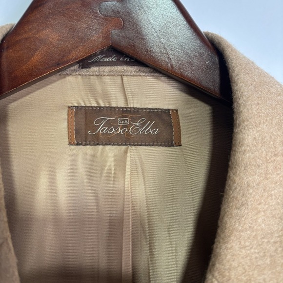 Tasso Elba Mens Camelhair Blazer 40R Fine Menswear Tan Wool Blend - Picture 3 of 8